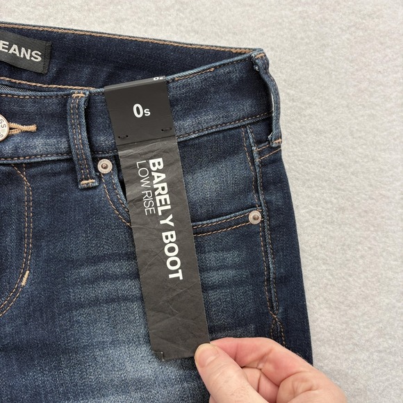 Express Jeans Womens 0 Short Dark Wash Barely Boot Low Rise Stretch Denim NWT - Picture 4 of 13